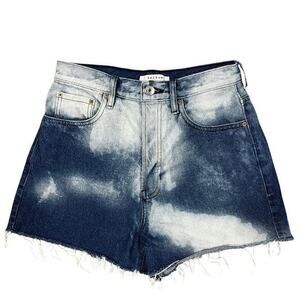 Pacsun High Rise Vintage Jean Shorts Womens Sz 26" Bleach Dye Raw Hem Boho Jorts
